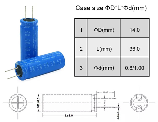 2.7v 광선 슈퍼커패시터 태양 전지, 500f 태양 전지 슈퍼커패시터